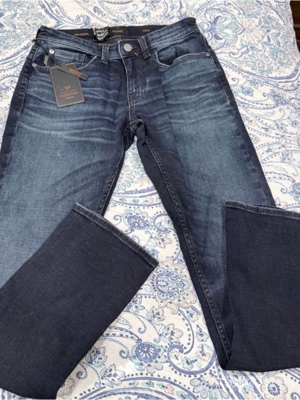 Men's Dark Blue Straight Leg Jeans- Outpost Makers - Picture 4 of 5